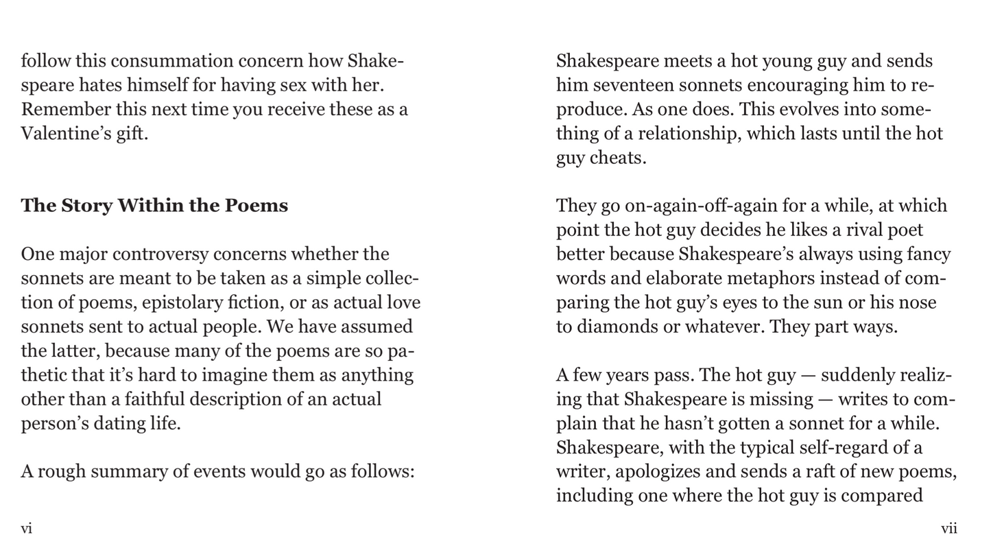 Shakespeare's Sonnets: Abridged Beyond the Point of Usefulness from SMBC - Webcomic Merchandise